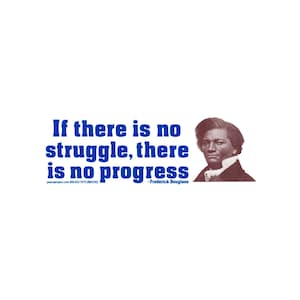 If There Is No Struggle, There Is No Progress - Frederick Douglass - Small Bumper Sticker / Laptop Decal or Magnet, 5.25-by-1.75 Inches