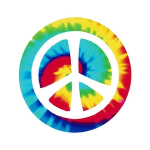 Peace Sign over Tie Dye - Small Bumper Sticker /Laptop Decal