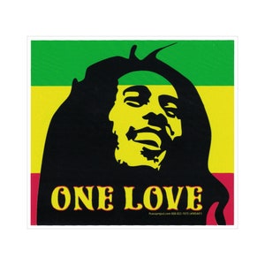 One Love Reggae Rasta Good Vibes Music Quote Small Bumper Sticker Car Laptop Water Bottle Decal 3.38-by-3.13 Inches