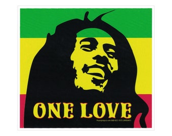 One Love Reggae Rasta Good Vibes Music Quote Small Bumper Sticker Car Laptop Water Bottle Decal 3.38-by-3.13 Inches