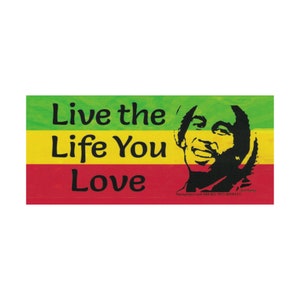 Live The Life You Love Reggae Rasta Small Bumper Sticker / Laptop Water Bottle Decal or Magnet 4.5-by-2 Inches