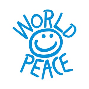 World Peace Vinyl Decal / Rub on Sticker 14 Colors Available 3 X 3.25 ...