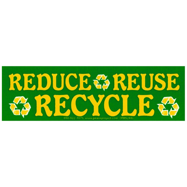 Reduce Reuse Recycle Small Bumper or Laptop Sticker / | Etsy