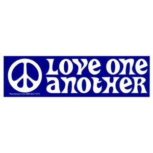 Love One Another - Small Bumper Sticker / Laptop Decal or Magnet, 5.5-by-1.5 Inches