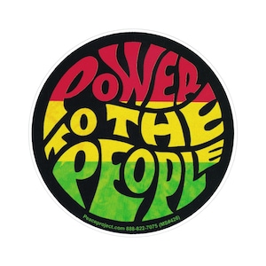 Power to the People Reggae Rasta Small Bumper Sticker Laptop Decal or Refrigerator Magnet for Lockers, Cars, Bikes 3-by-3 Inches