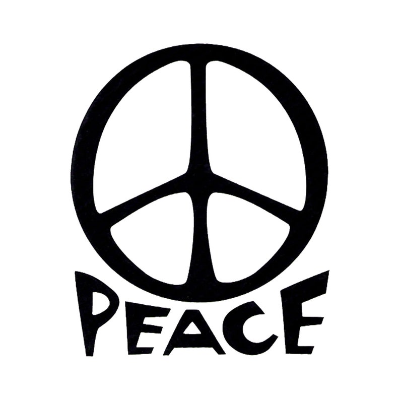 Peace Symbol With Peace Word Vinyl Decal / Rub on Sticker 14 - Etsy