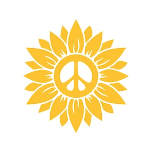 Ukrainian Sunflower of Peace Anti-War Stand with Ukraine Vinyl Decal / Rub On Sticker - 14 colors available 3.25-by-3.5 Inches
