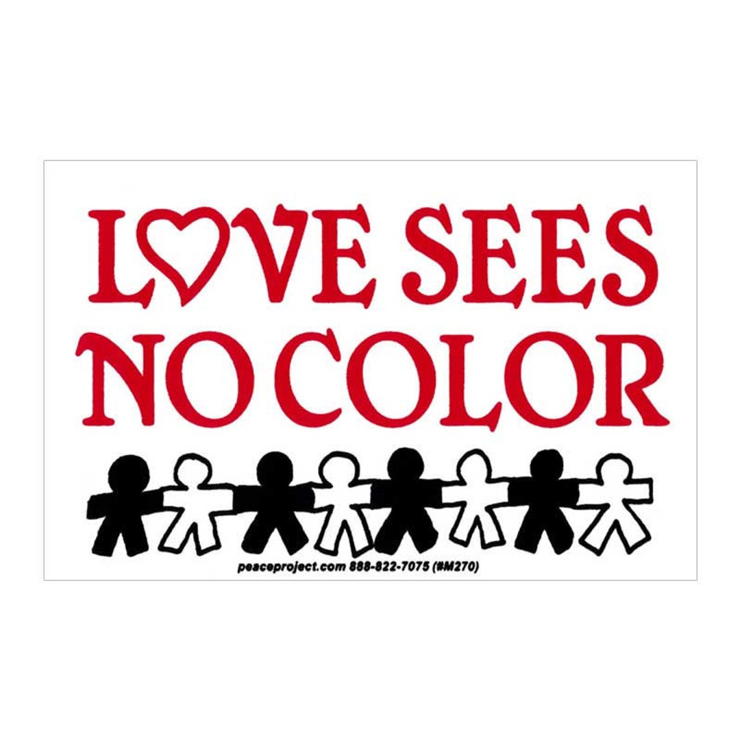 Love Sees No Color Small Bumper Sticker / Laptop Decal or Etsy