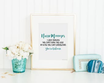 Nurse Manager Ninja Printable Art Nursing Student Print Etsy
