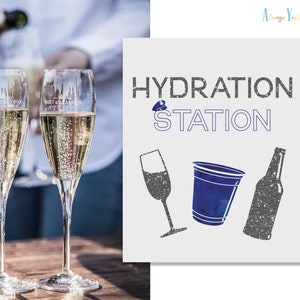 Police Party Decor | Hydration Station Sign  | Police Food Table Decorations | Cop Wedding Drink Quote | Officer Graduation Beverage Poster