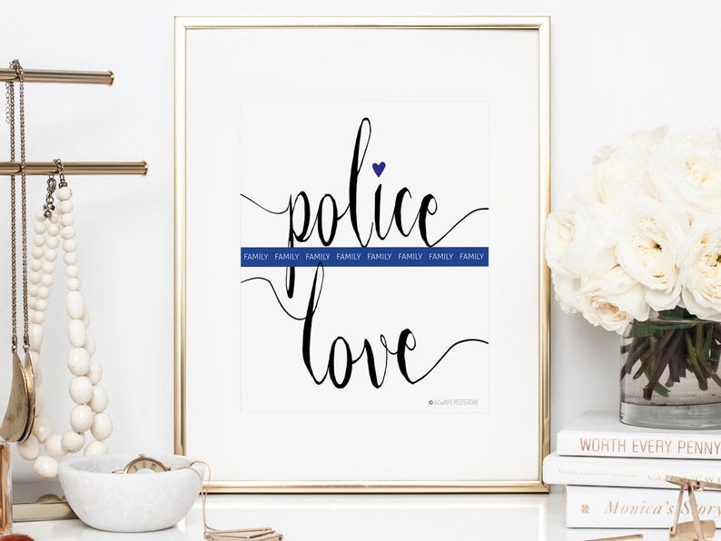 Love Police Officer Family Quote Cop Gift Idea Wedding Etsy