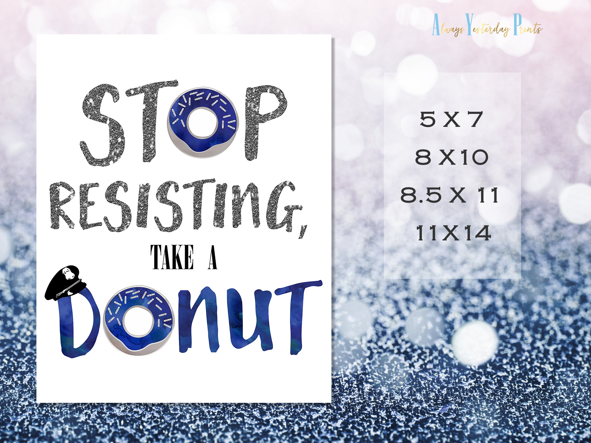 Sursurprise Fotohintergrund Für Polizei-Partys – 5x3ft Banner Mit "Stop Resisting, Take A Donut"-Motiv