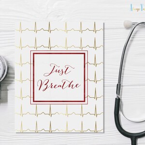 Nurse Party Decor | Just Breathe EKG  | Future Nurse | Nursing School Graduation Gift | Emergency Nurse Practitioner | Nurse Grad Gift |