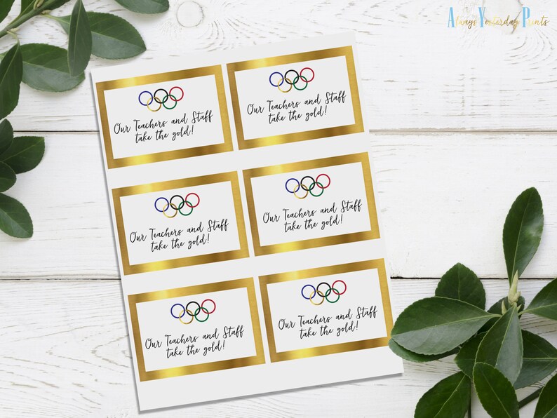 Olympic Gift Tags Our Teachers and Staff Take the Gold Etsy
