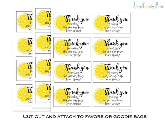 Lemon Thank You Tags – ARRA Creative