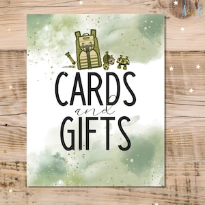 Army Theme Cards and Gifts Sign | Military Party | Army Family | Camo Theme Party Decor | Homecoming Party Table | Army Decor | Military