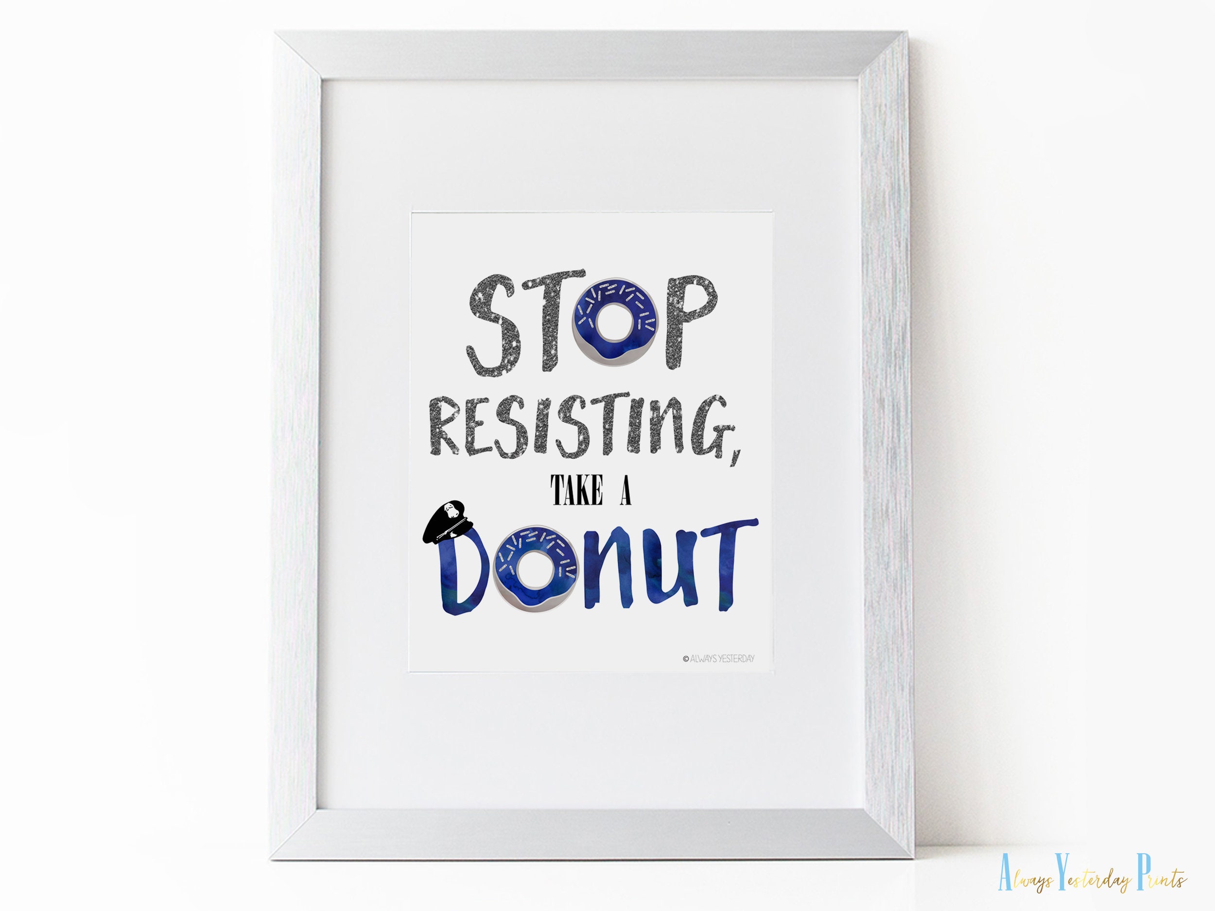 Sursurprise Fotohintergrund Für Polizei-Partys – 5x3ft Banner Mit "Stop Resisting, Take A Donut"-Motiv