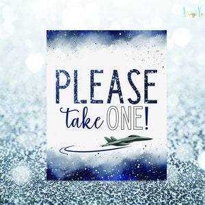 Air Force Party Sign |  Please Take One | Fighter Jet Theme | Navy Retirement Decor | Airman Printable | Deployment Sign | USAF Military