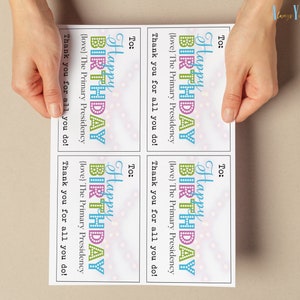 LDS Primary Happy Birthday Printable Gift Tag | From the Presidency ...