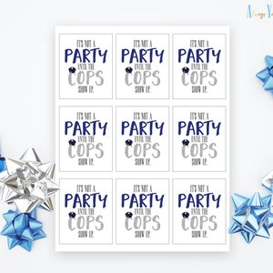 Police Party Favor Tags: Cop Retirement, Graduation (Digital Download)