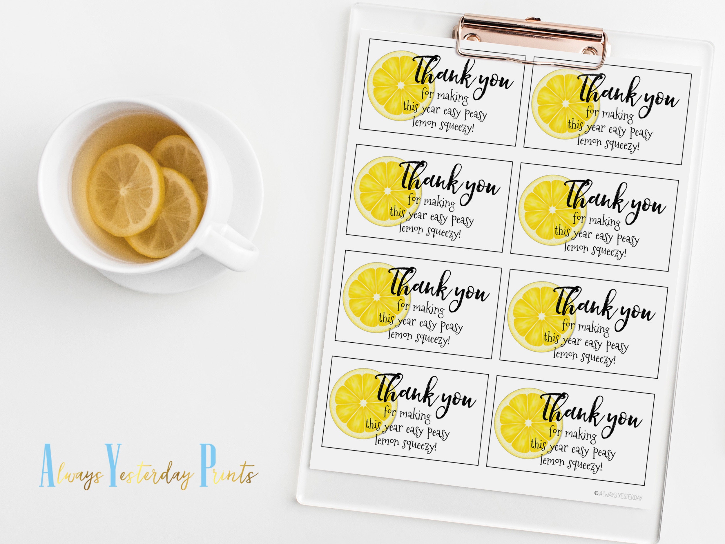 Easy Peasy Lemon Squeezy Thank You Tag For Teachers Teacher | Etsy