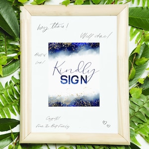 Kindly Sign | Police Theme Guest Signature Page | Police officer Wedding Table Decor | Please Sign Matte | Police Gift | Cop Wedding