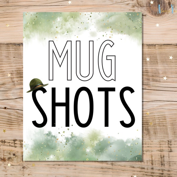 Sheriff Deputy Party Sign | Mug Shots Police Drink Table Printable | Sheriff Department Photo Booth | County Officer Deputy Sign