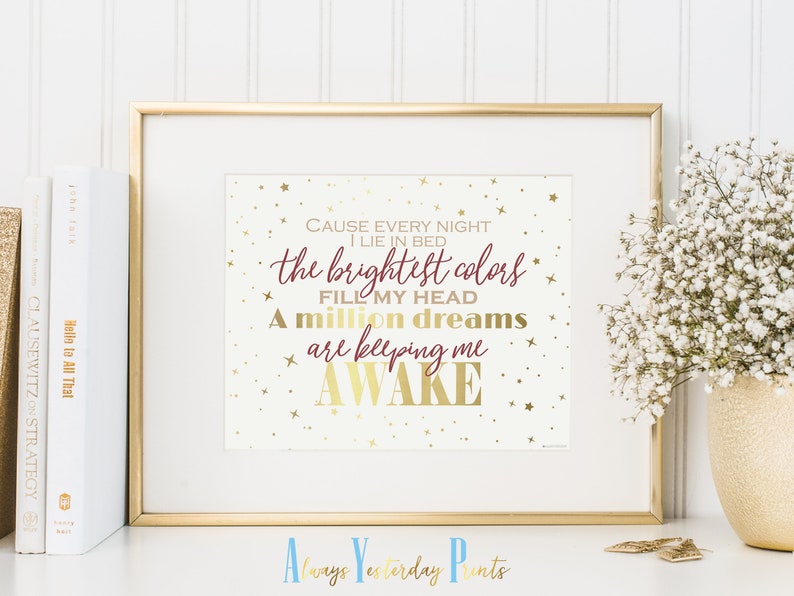 A Million Dreams Are Keeping Me Awake Print the Greatest Etsy