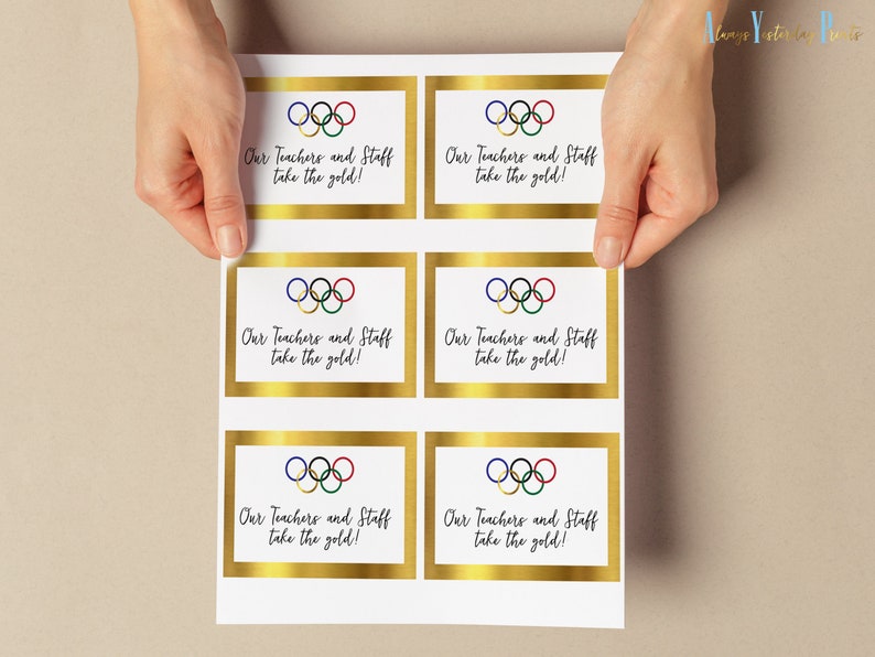 Olympic Gift Tags Our Teachers and Staff Take the Gold Etsy