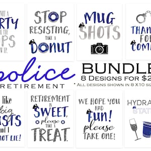 Police Retirement Party Package | Law Enforcement Banquet | Police Officer Retirement Signs  | Cop Party Table Decor | Department Display