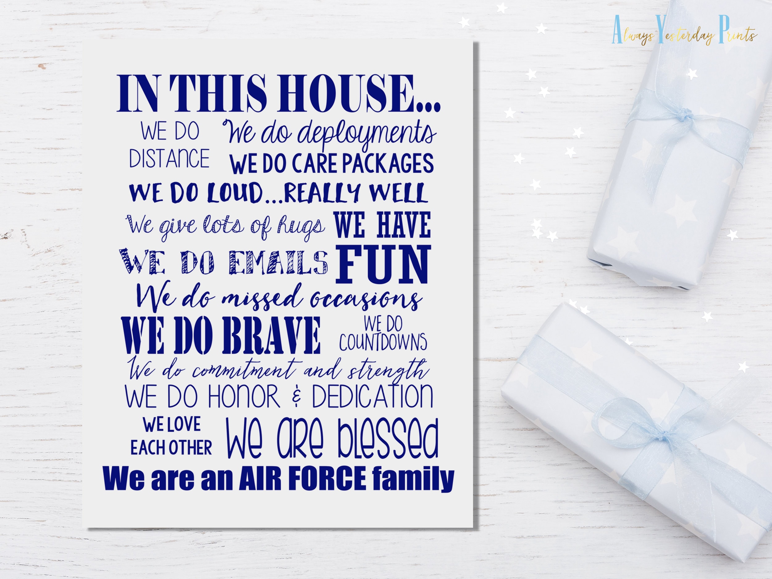In This House Air Force Family Quote Print Military Printable United States Air Force Sign USAF Gift Idea house Warming welcome Home Etsy