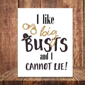 State Trooper Party Sign  | I like Big Busts And I cannot Lie |Highway Patrol Officer Table Decor |Police Retirement Decoration |Cop Banquet