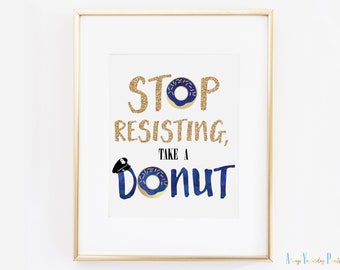 Police Officer Donut Print: Funny Law Enforcement Decor (Digital Download)
