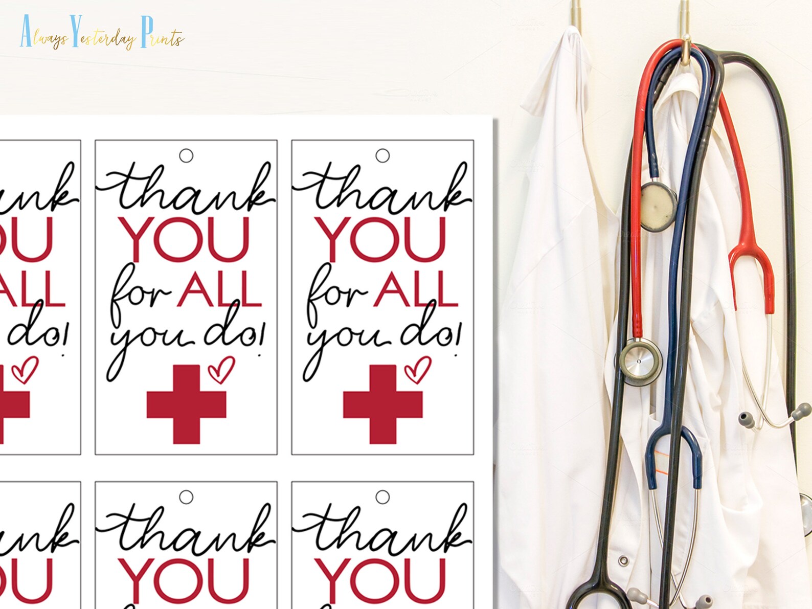 Nurse Gift Tags Thank You for All You Do Appreciation Labels Etsy
