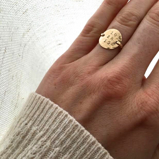 Hammered Date Ring