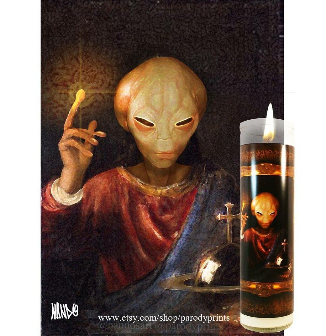 Alien Candle Obi Wan Kenobi Jesus Candle Prayer Candle Etsy