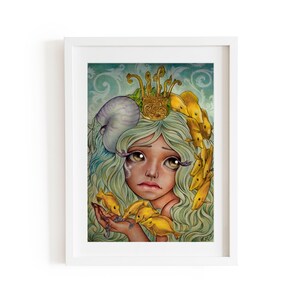 Decoratief blad illustratie vis, zeedieren, zeedecoratie, fantasie, zeemeermin
