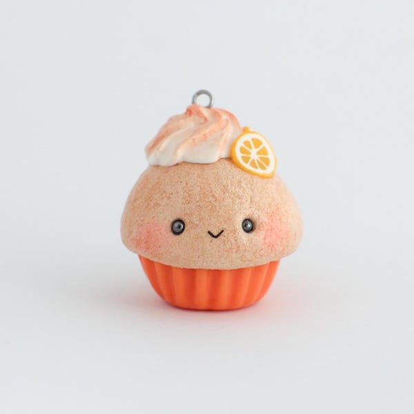 Dije de cupcake de merengue de limón - Dije de arcilla polimérica