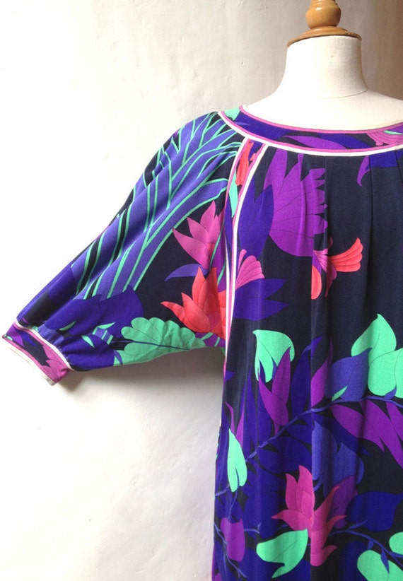 Vintage blue LEONARD Dress - Paris - 70's