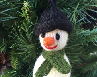 Knitted toy amigurumi merino wool miniature plushes snowman Christmas ornament children toy decoration ornament holiday READY FOR SHIPMENT