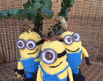 Gehaakte amigurumi minion haak miniatuur minion knuffels trio minion kinderen speelgoed decoratie verachtelijke me ornament speelgoed accessoire inrichting