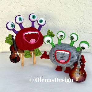 Crochet ONE Monster plushes children toy Birthday Christmas gift Baby shower stuffed animal nursery funny collector halloween 8&#39;/20 cm