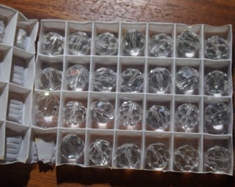 Set von 36 Vintage Echte Swarovski Kristall Perlen 0/06/00 gross 12mm art 5000 Klar Versorgung Schmuckherstellung Made in Austria Werkspackung