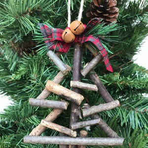 Wooden Christmas Tree ornament driftwood twig Christmas tree driftwood stick decor Rustic Holiday decoration Christmas gift tree topper