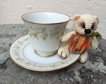 Teddy bear amigurumi crochet bear miniature plushes crochet autumn pumpkin children toy decoration Christmas ornament bear accessory décor 3