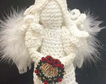 Ganchillo amigurumi ángel crochet miniatura ángel peluches Navidad ángel niños juguete decoración ángel ornamento vacaciones LISTO PARA EL ENVÍO