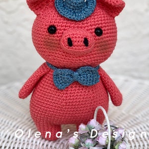 Crochet  amigurumi organic cotton  plushes pig pigglet piggy children toy gift decoration stuffed animal