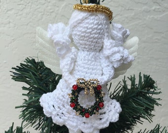 Ganchillo amigurumi ángel crochet miniatura ángel peluches Navidad ángel niños juguete decoración ángel ornamento vacaciones LISTO PARA EL ENVÍO