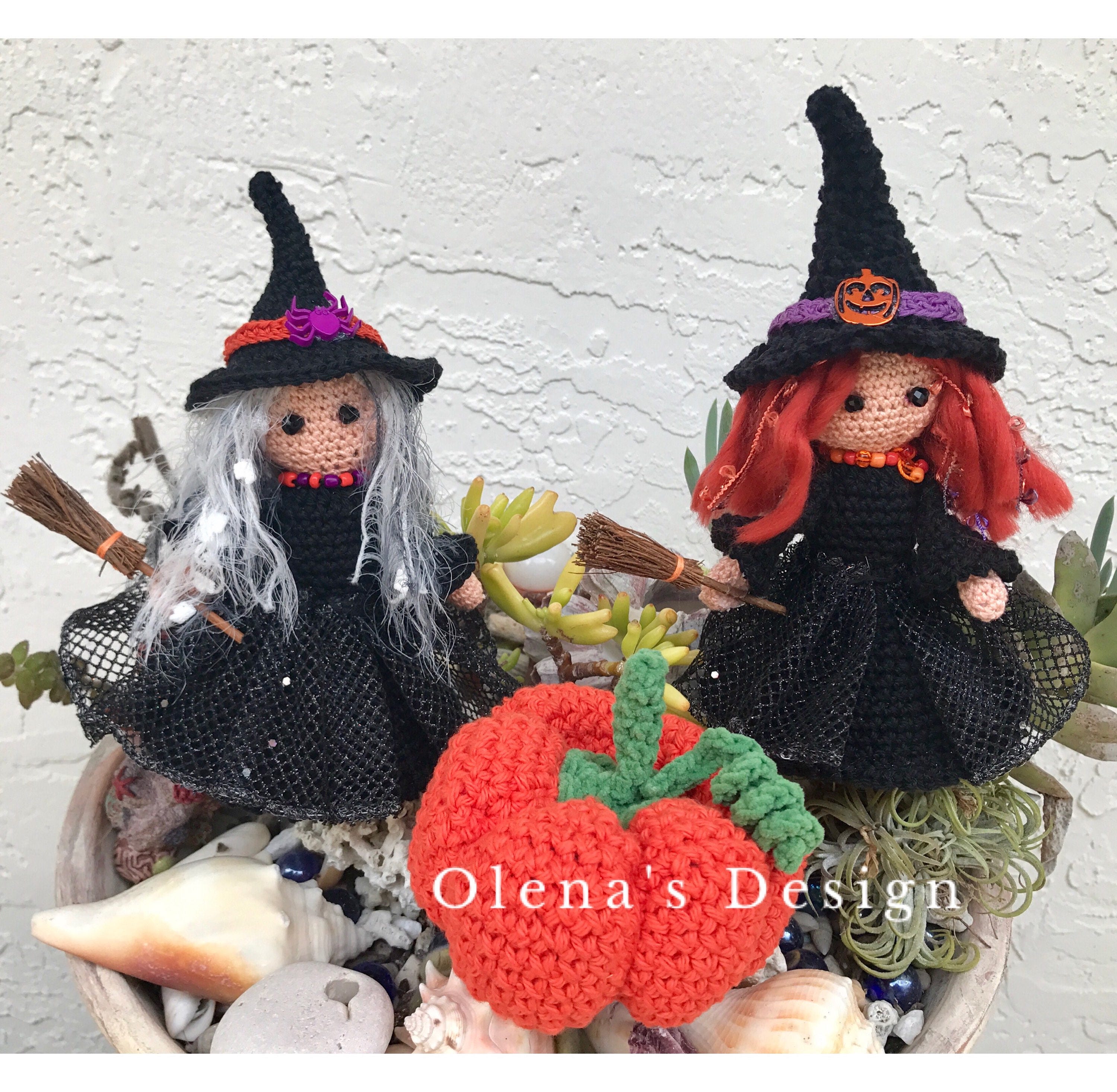 ハロウィン かぎ針編み 魔女人形 ティルダ デコレーション 編みぐるみ