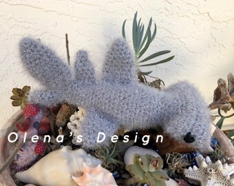 Scrubby Sparkle crochet hammerhead shark Dishcloth Sponge Gray hammerhead Coastal Nautical Underwater decor toy kitchen accessory Marine